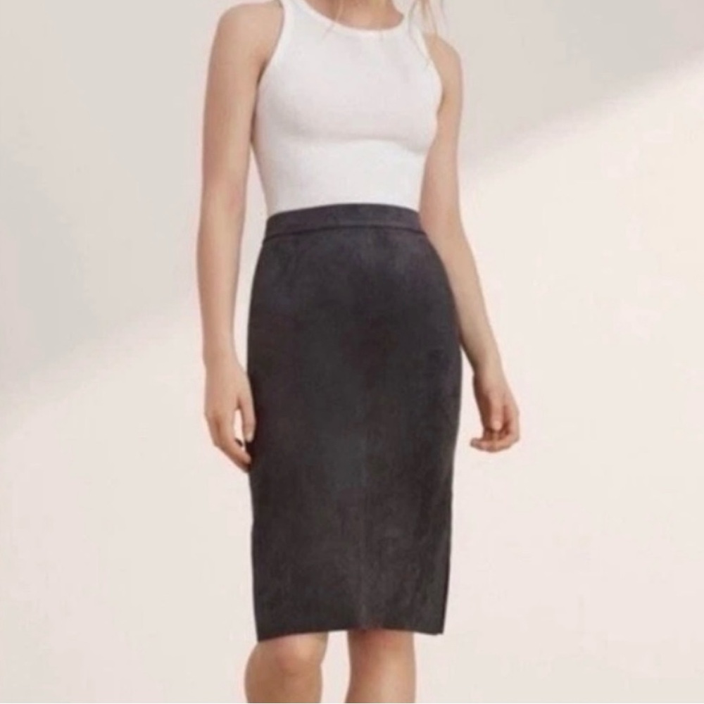 Aritzia Wilfred Free Vegan Suede Pencil Skirt (4)